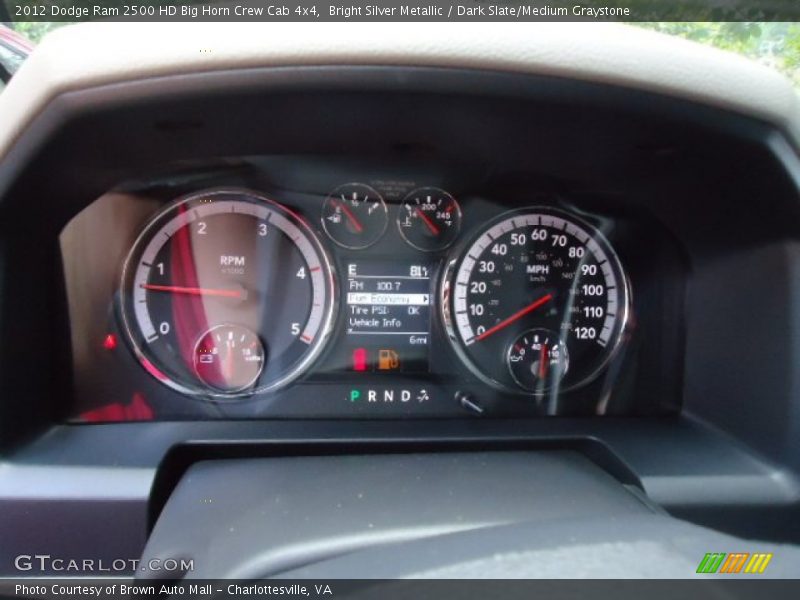Bright Silver Metallic / Dark Slate/Medium Graystone 2012 Dodge Ram 2500 HD Big Horn Crew Cab 4x4