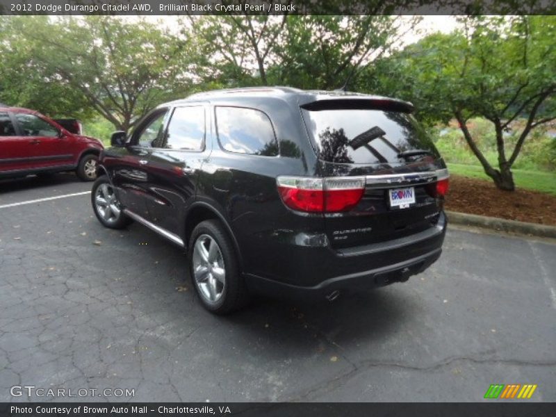 Brilliant Black Crystal Pearl / Black 2012 Dodge Durango Citadel AWD