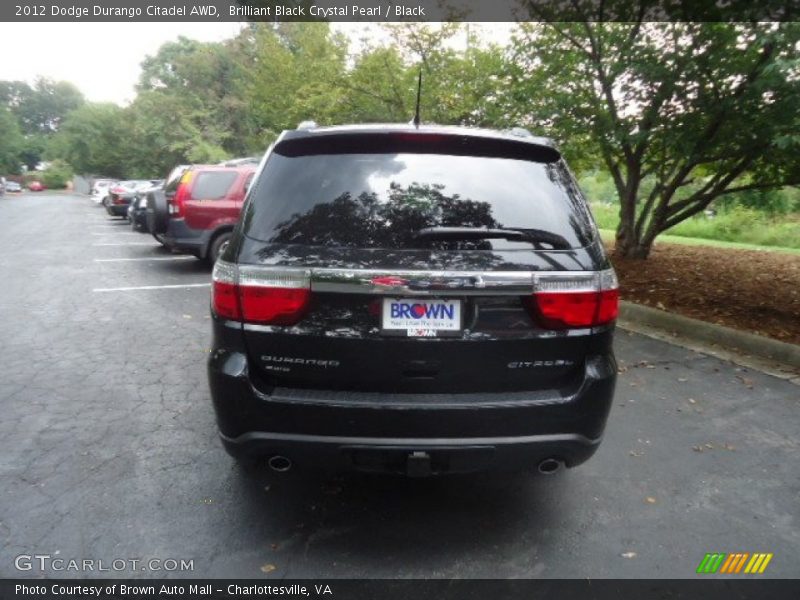 Brilliant Black Crystal Pearl / Black 2012 Dodge Durango Citadel AWD