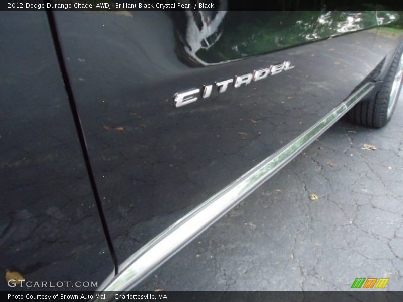 Brilliant Black Crystal Pearl / Black 2012 Dodge Durango Citadel AWD