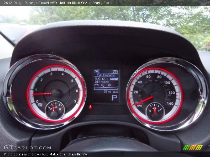 Brilliant Black Crystal Pearl / Black 2012 Dodge Durango Citadel AWD