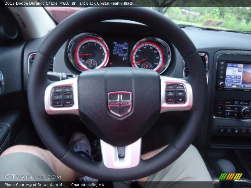 Brilliant Black Crystal Pearl / Black 2012 Dodge Durango Citadel AWD