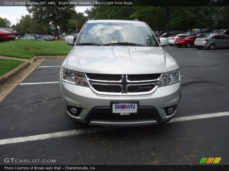 Bright Silver Metallic / Black/Light Frost Beige 2012 Dodge Journey SXT AWD