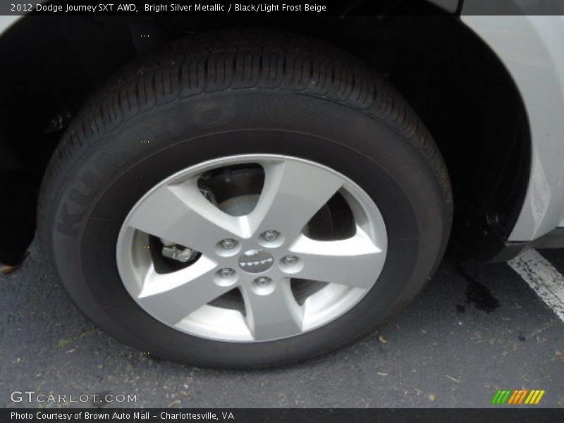 Bright Silver Metallic / Black/Light Frost Beige 2012 Dodge Journey SXT AWD