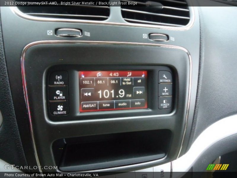 Bright Silver Metallic / Black/Light Frost Beige 2012 Dodge Journey SXT AWD