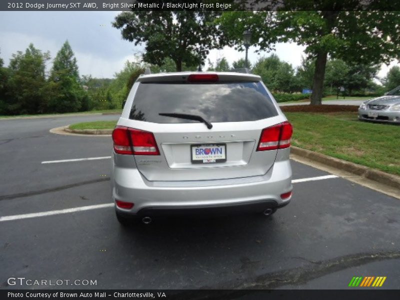 Bright Silver Metallic / Black/Light Frost Beige 2012 Dodge Journey SXT AWD