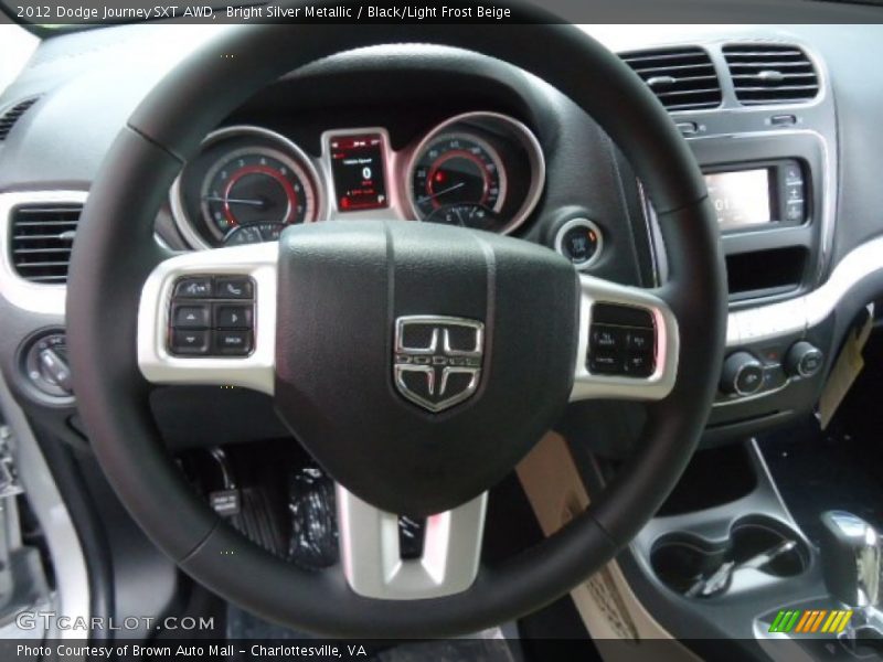Bright Silver Metallic / Black/Light Frost Beige 2012 Dodge Journey SXT AWD