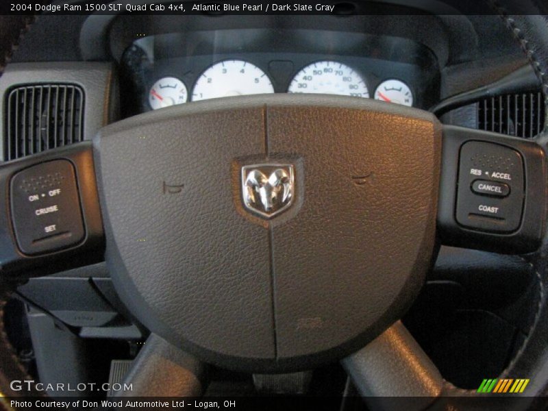 Atlantic Blue Pearl / Dark Slate Gray 2004 Dodge Ram 1500 SLT Quad Cab 4x4