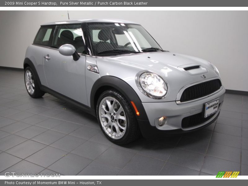 Pure Silver Metallic / Punch Carbon Black Leather 2009 Mini Cooper S Hardtop