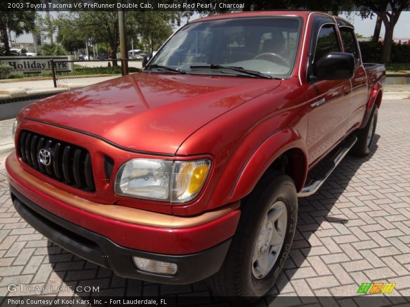 Impulse Red Pearl / Charcoal 2003 Toyota Tacoma V6 PreRunner Double Cab