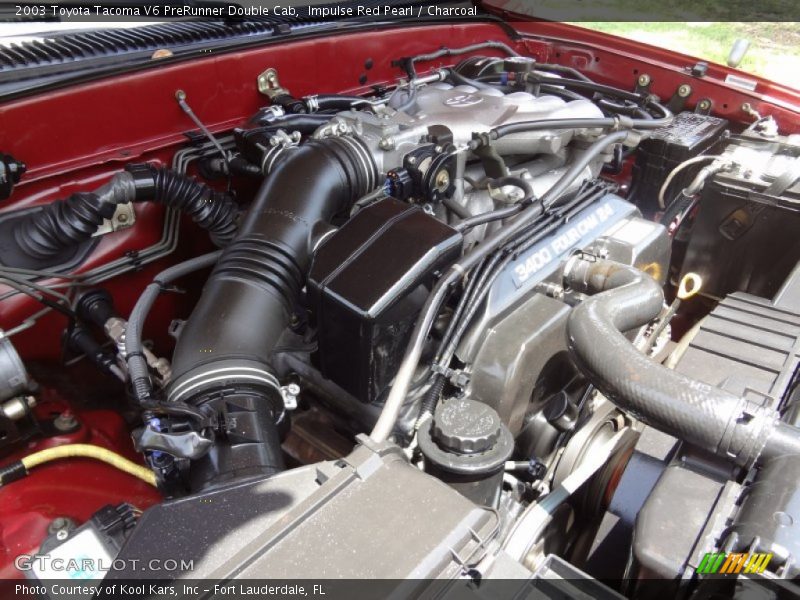 Impulse Red Pearl / Charcoal 2003 Toyota Tacoma V6 PreRunner Double Cab