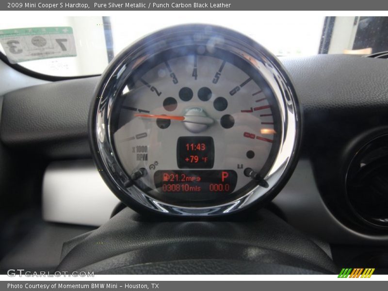 Pure Silver Metallic / Punch Carbon Black Leather 2009 Mini Cooper S Hardtop