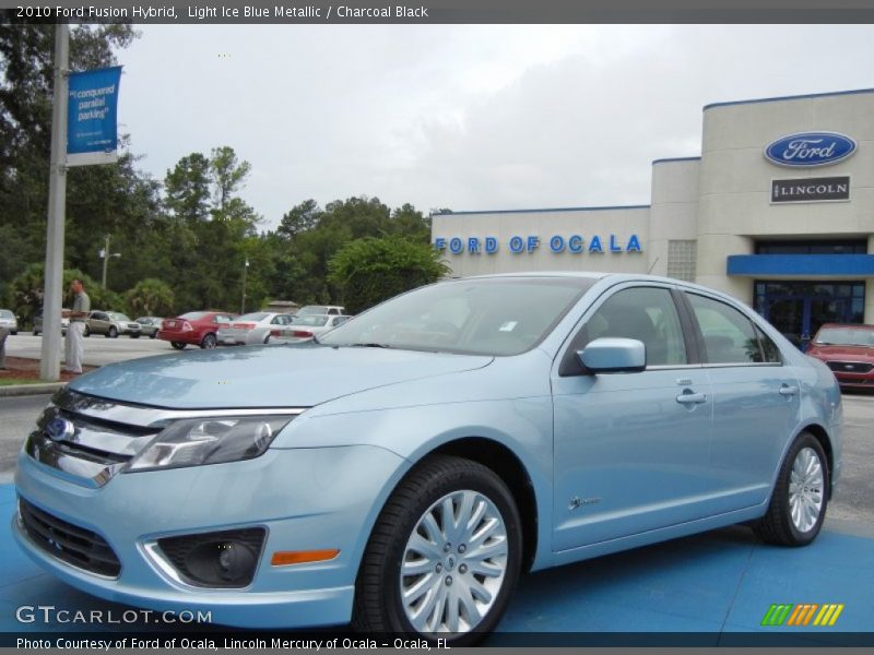 Light Ice Blue Metallic / Charcoal Black 2010 Ford Fusion Hybrid