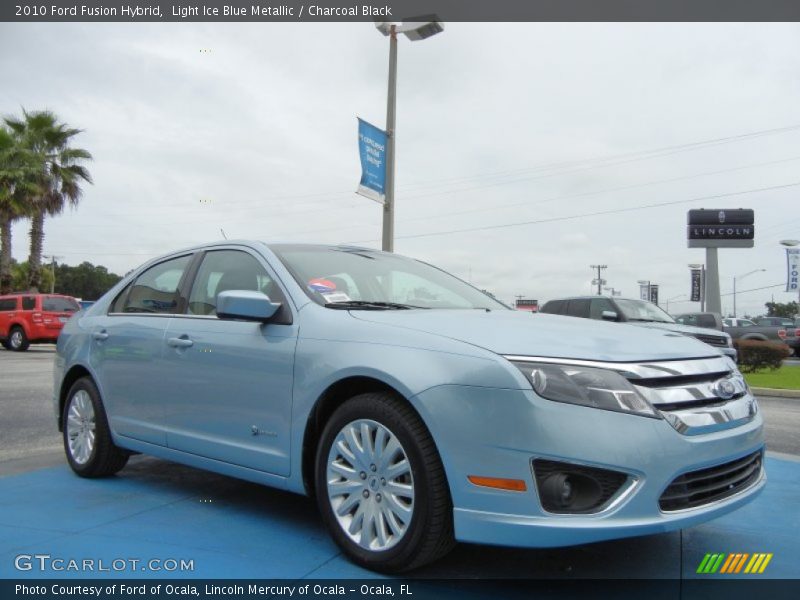 Light Ice Blue Metallic / Charcoal Black 2010 Ford Fusion Hybrid