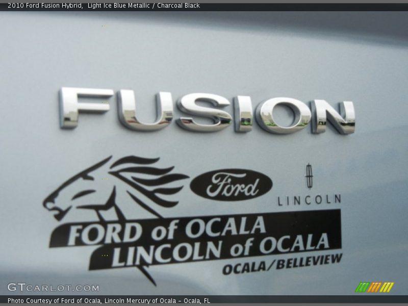 Light Ice Blue Metallic / Charcoal Black 2010 Ford Fusion Hybrid