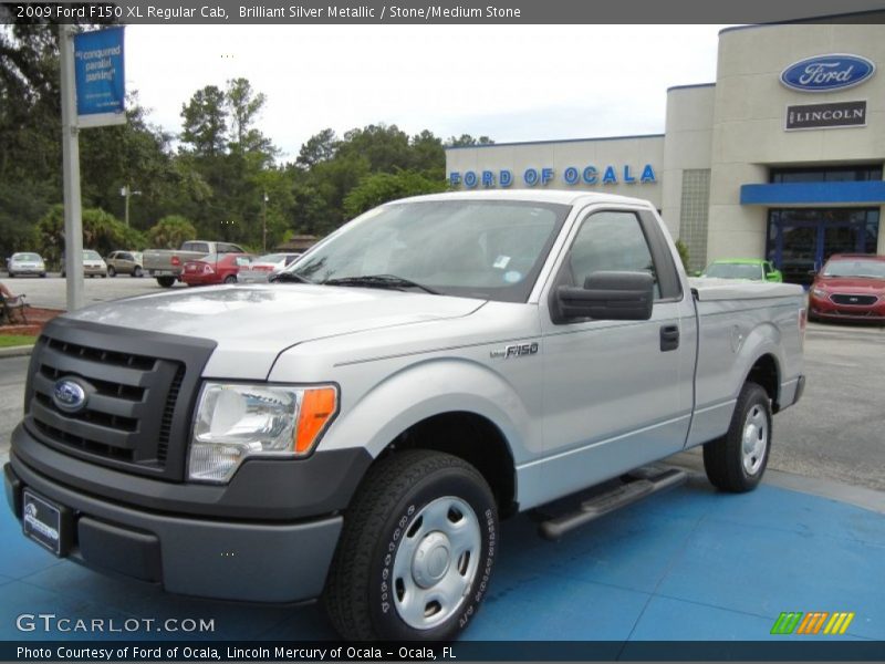 Brilliant Silver Metallic / Stone/Medium Stone 2009 Ford F150 XL Regular Cab