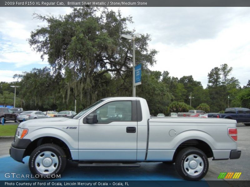 Brilliant Silver Metallic / Stone/Medium Stone 2009 Ford F150 XL Regular Cab