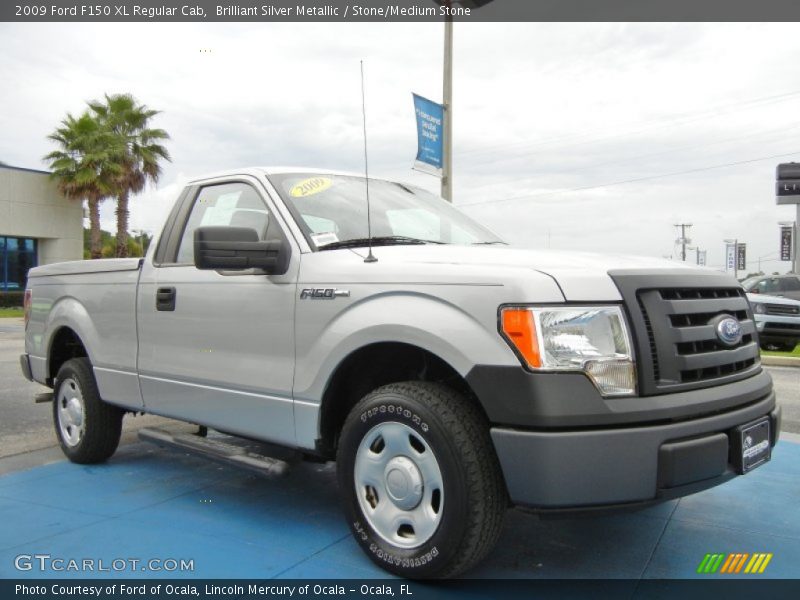 Brilliant Silver Metallic / Stone/Medium Stone 2009 Ford F150 XL Regular Cab