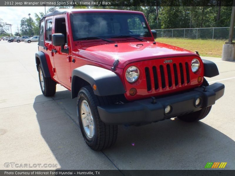 Flame Red / Black 2012 Jeep Wrangler Unlimited Sport S 4x4