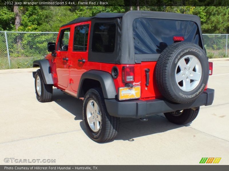 Flame Red / Black 2012 Jeep Wrangler Unlimited Sport S 4x4