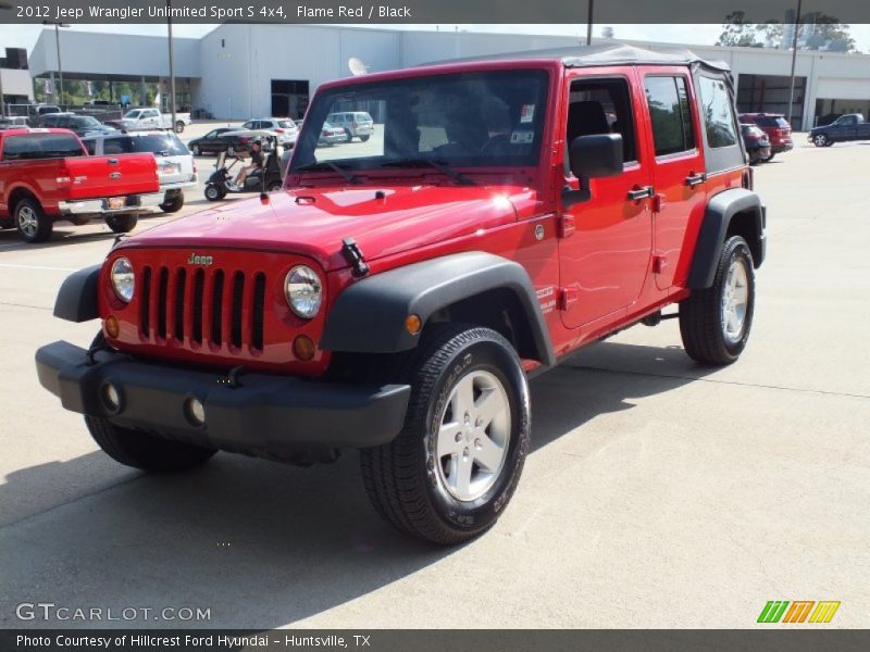Flame Red / Black 2012 Jeep Wrangler Unlimited Sport S 4x4