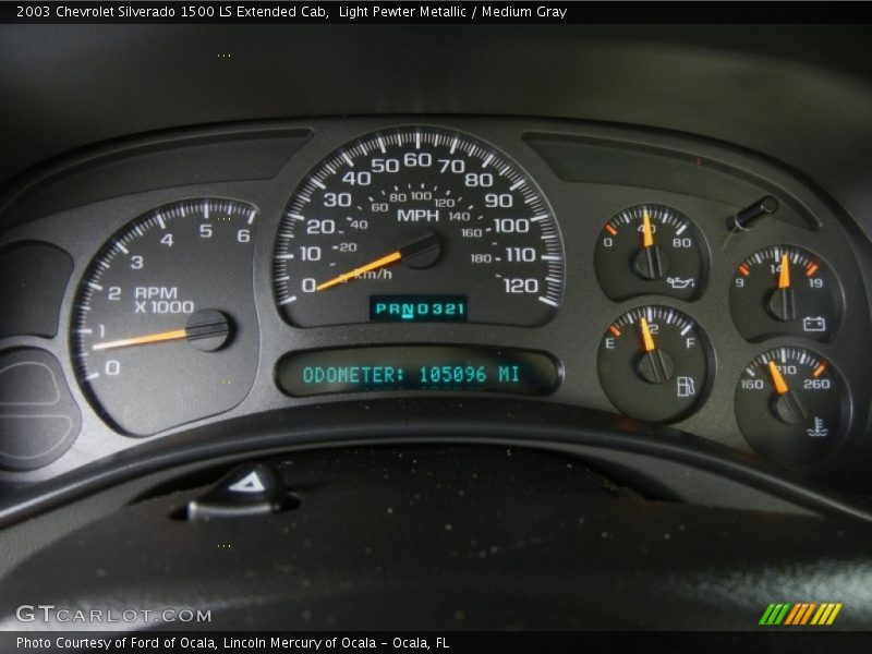 Light Pewter Metallic / Medium Gray 2003 Chevrolet Silverado 1500 LS Extended Cab