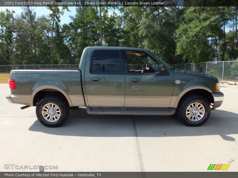 Estate Green Metallic / Castano Brown Leather 2001 Ford F150 King Ranch SuperCrew 4x4