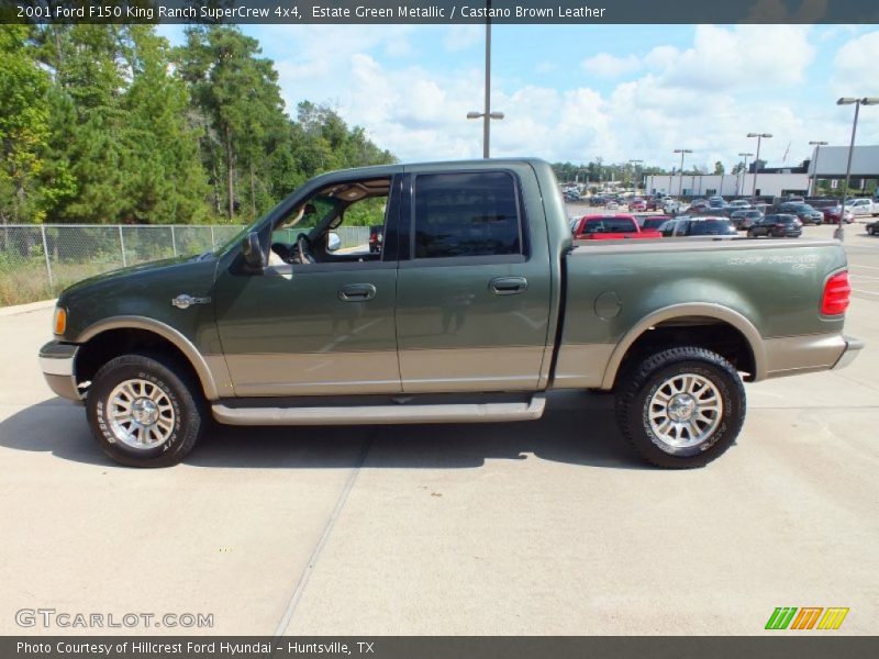 Estate Green Metallic / Castano Brown Leather 2001 Ford F150 King Ranch SuperCrew 4x4