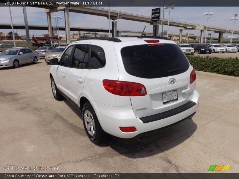 Powder White Pearl / Beige 2009 Hyundai Santa Fe GLS