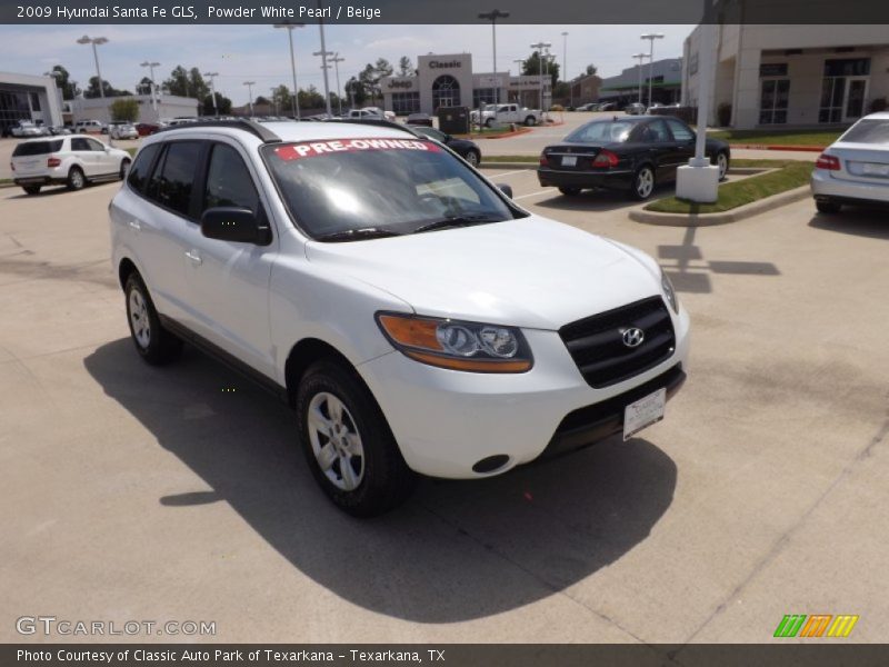 Powder White Pearl / Beige 2009 Hyundai Santa Fe GLS