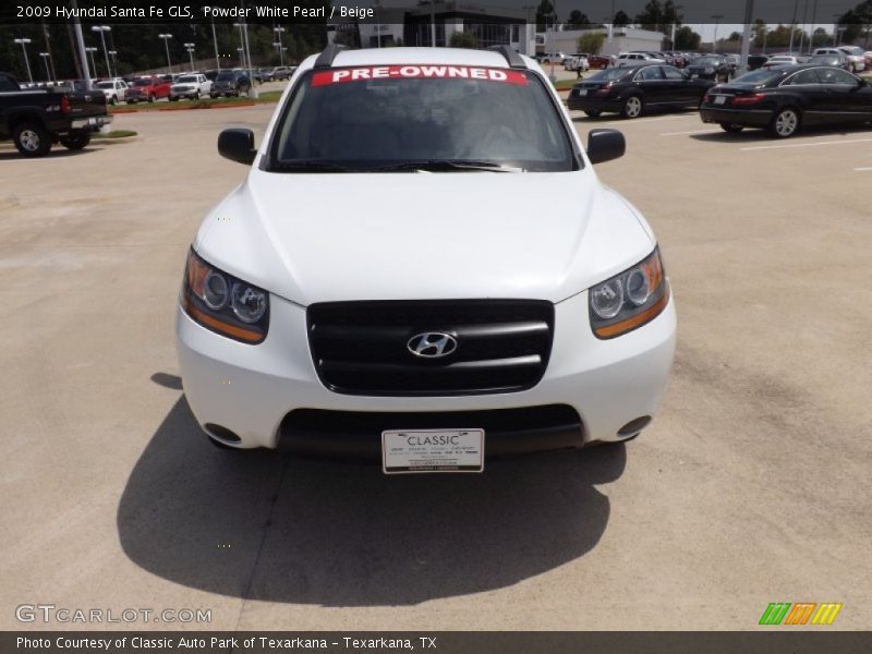 Powder White Pearl / Beige 2009 Hyundai Santa Fe GLS