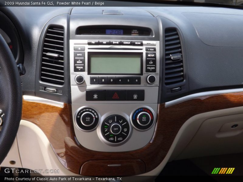 Powder White Pearl / Beige 2009 Hyundai Santa Fe GLS