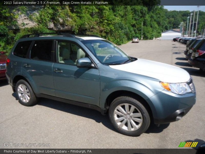 Sage Green Metallic / Platinum 2013 Subaru Forester 2.5 X Premium