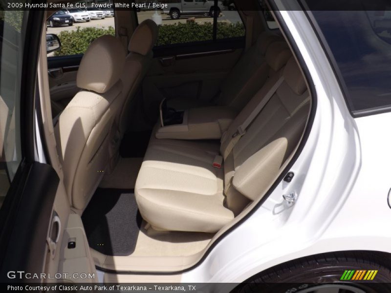 Powder White Pearl / Beige 2009 Hyundai Santa Fe GLS