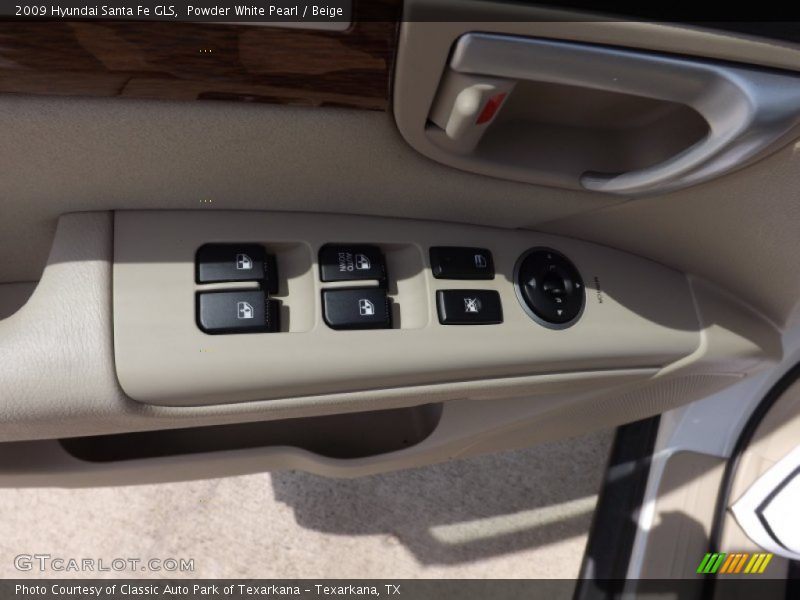 Powder White Pearl / Beige 2009 Hyundai Santa Fe GLS