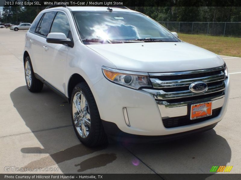 White Platinum Tri-Coat / Medium Light Stone 2013 Ford Edge SEL