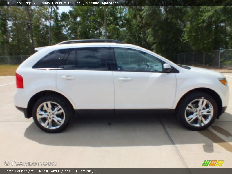 White Platinum Tri-Coat / Medium Light Stone 2013 Ford Edge SEL