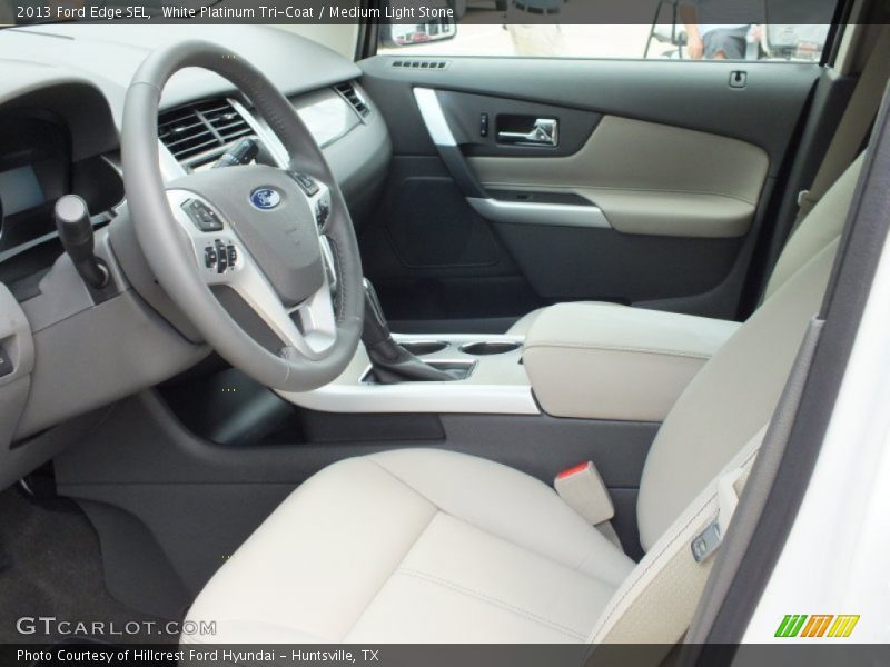 White Platinum Tri-Coat / Medium Light Stone 2013 Ford Edge SEL