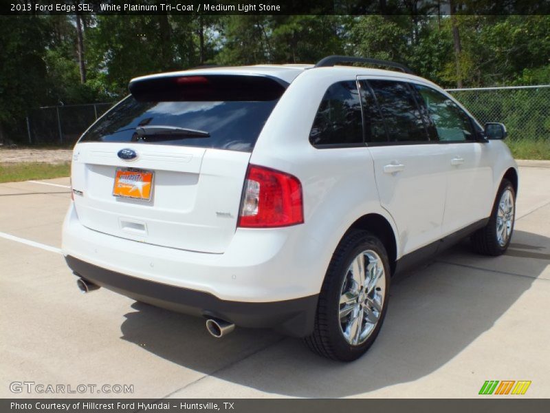 White Platinum Tri-Coat / Medium Light Stone 2013 Ford Edge SEL