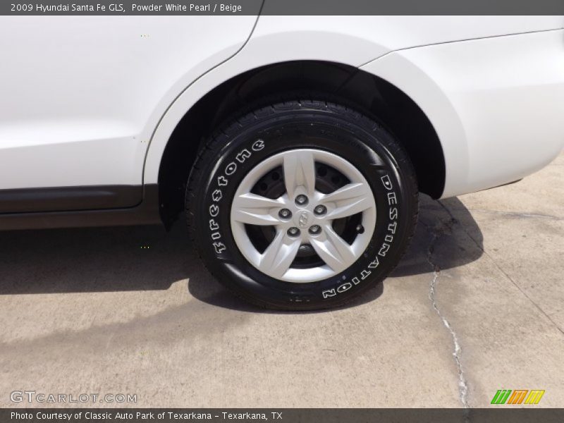 Powder White Pearl / Beige 2009 Hyundai Santa Fe GLS