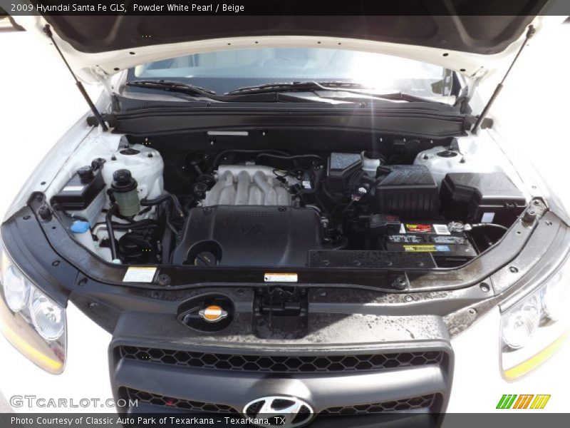 Powder White Pearl / Beige 2009 Hyundai Santa Fe GLS