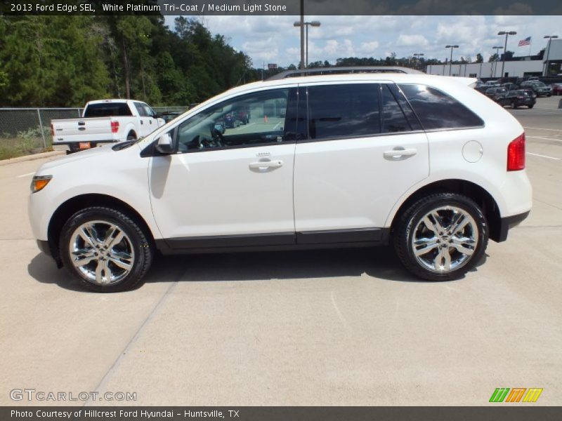White Platinum Tri-Coat / Medium Light Stone 2013 Ford Edge SEL