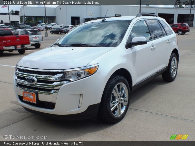 White Platinum Tri-Coat / Medium Light Stone 2013 Ford Edge SEL