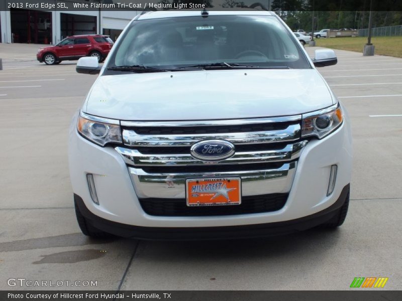 White Platinum Tri-Coat / Medium Light Stone 2013 Ford Edge SEL