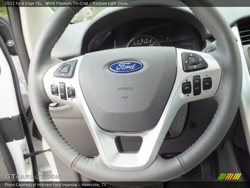 White Platinum Tri-Coat / Medium Light Stone 2013 Ford Edge SEL