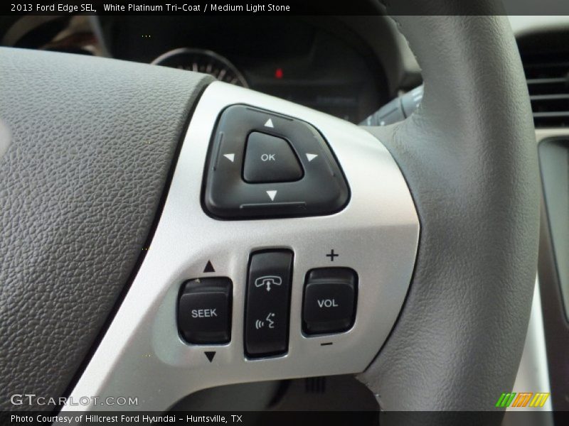 White Platinum Tri-Coat / Medium Light Stone 2013 Ford Edge SEL