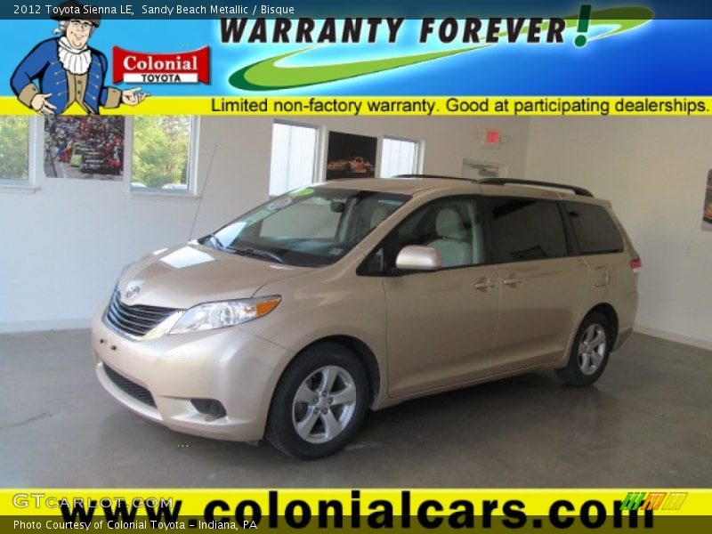 Sandy Beach Metallic / Bisque 2012 Toyota Sienna LE