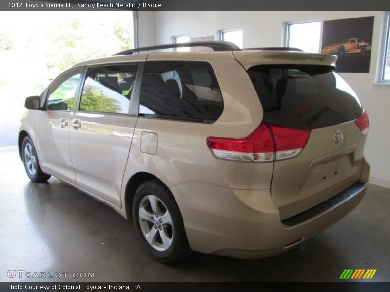 Sandy Beach Metallic / Bisque 2012 Toyota Sienna LE