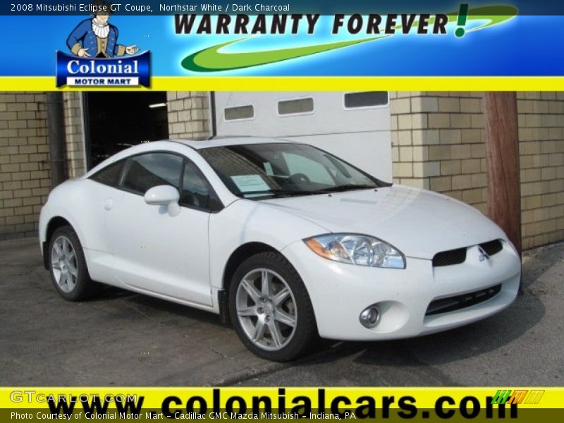 Northstar White / Dark Charcoal 2008 Mitsubishi Eclipse GT Coupe