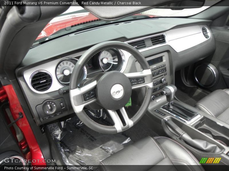 Charcoal Black Interior - 2011 Mustang V6 Premium Convertible 